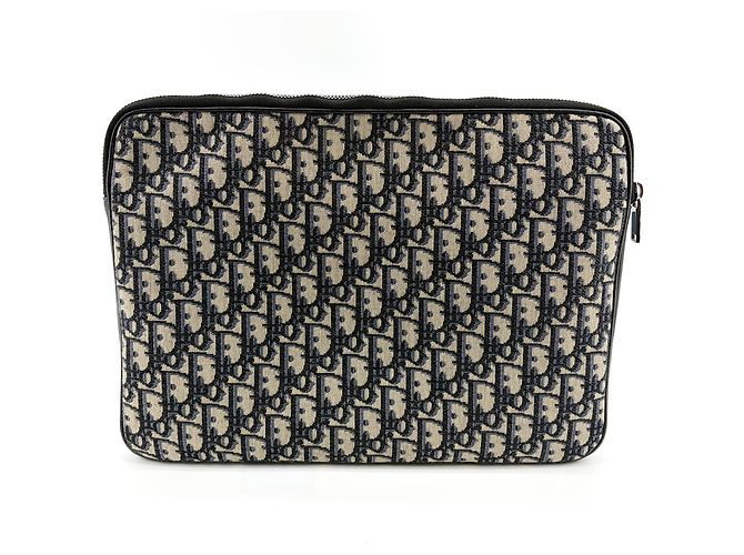 Christian Dior Canvas Oblique A4 con Zip Beige - vista 2