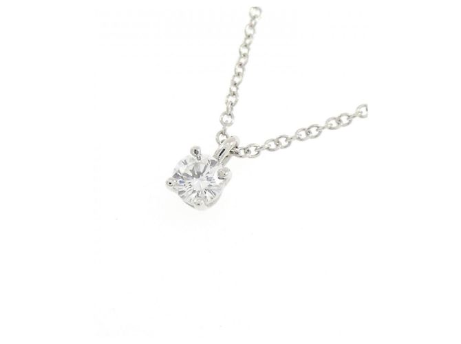 Autre Marque Collier Solitaire Tiffany en Platine - vue 3