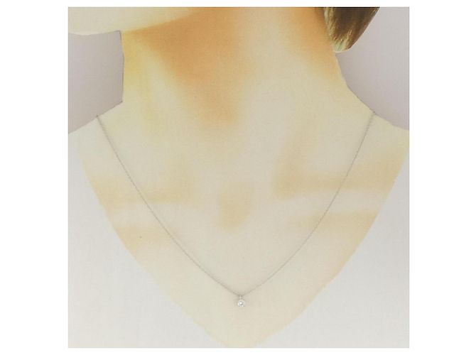 Autre Marque Collier Solitaire Tiffany en Platine - vue 6