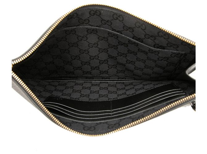 Borsa a pochette Gucci Horsebit - Pelle Nera Nero - vista 4