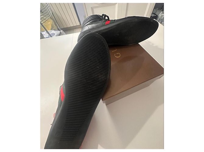 Sneakers Gucci in Pelle Nera Nero - vista 5