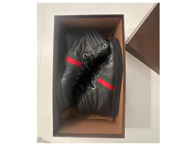 Sneakers Gucci in Pelle Nera Nero - vista 6