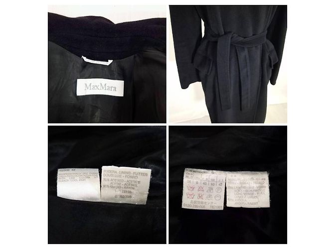 Max Mara Casaco com Cinto em Lã Virgem e Angorá - Preto - vista 14