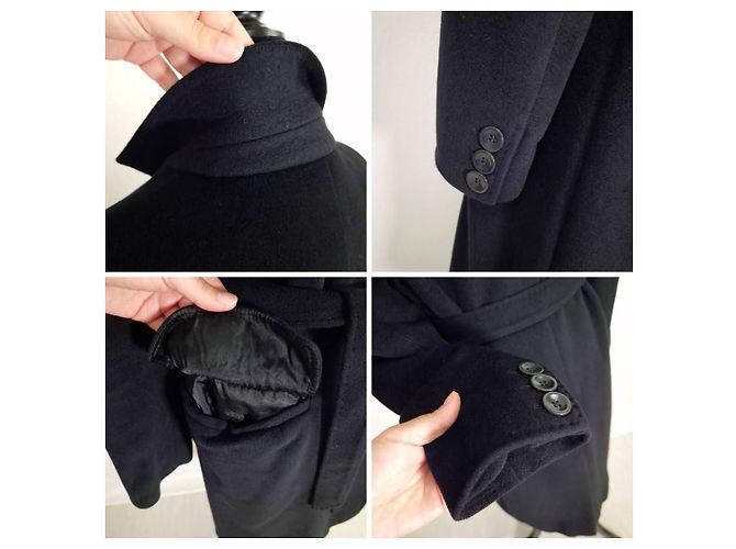 Max Mara Casaco com Cinto em Lã Virgem e Angorá - Preto - vista 15