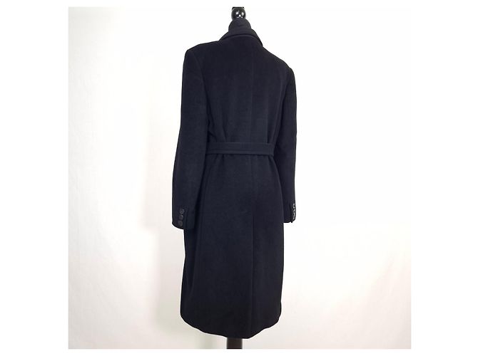 Max Mara Casaco com Cinto em Lã Virgem e Angorá - Preto - vista 2
