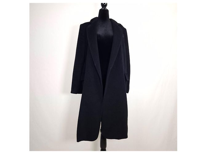 Max Mara Casaco com Cinto em Lã Virgem e Angorá - Preto - vista 7