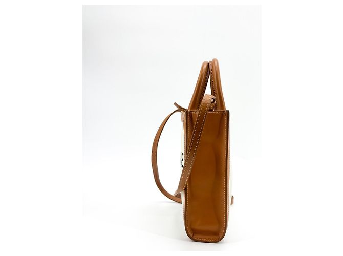 Céline Celine Vertical Cabas Canvas with Leather Small Beige - view 3