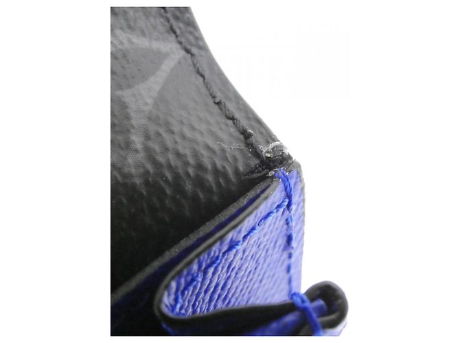 Louis Vuitton Epi + Monogram Eclipse Portefeuille Brazza Wallet Negro Azul - vista 5