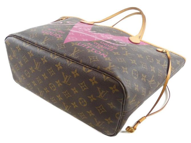 Louis Vuitton Monogram V Neverfull MM Handtasche Braun Rot - Ansicht 3