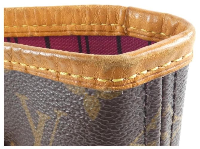 Louis Vuitton Monogram V Neverfull MM Handtasche Braun Rot - Ansicht 4