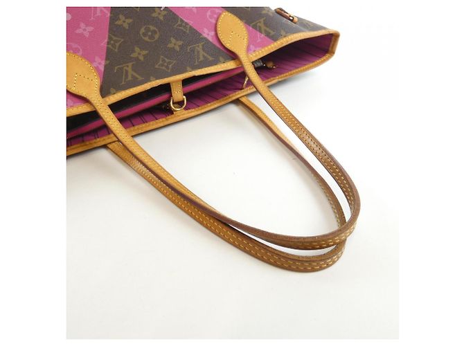 Louis Vuitton Monogram V Neverfull MM Handtasche Braun Rot - Ansicht 6