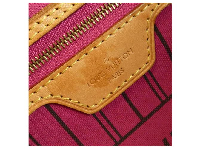 Louis Vuitton Monogram V Neverfull MM Handtasche Braun Rot - Ansicht 9