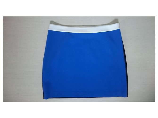 Mini gonna bicolore Diane Von Furstenberg Sloane Bianco Blu Blu navy - vista 7