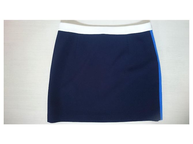 Mini gonna bicolore Diane Von Furstenberg Sloane Bianco Blu Blu navy - vista 8