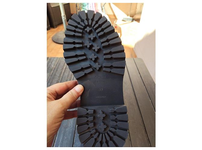Botas de combate Proenza Schouler de cuero verde oscuro con suela de taco - vista 4