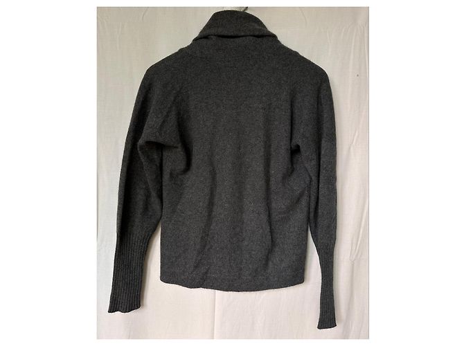 Brunello Cucinelli Cardigã de lã cinza escuro com fecho de fivela - vista 4