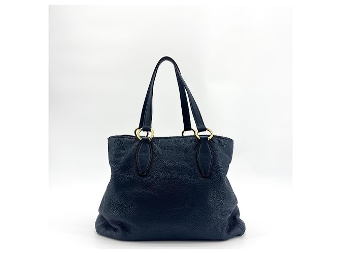 Miu Miu Phenix Convertible Leather Medium Blu navy - vista 2