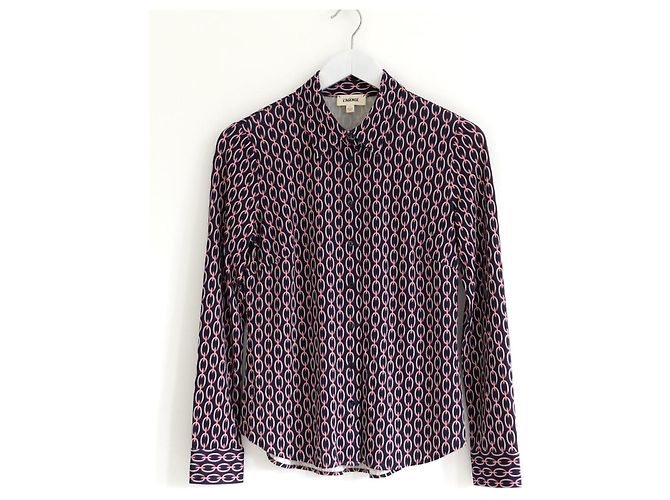 L'Agence Blusa L’Agence Harmony Chain Print Rosa Azul escuro - vista 2