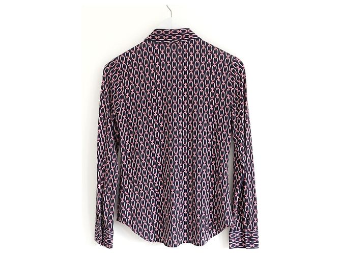 L'Agence Blusa L’Agence Harmony Chain Print Rosa Azul escuro - vista 4