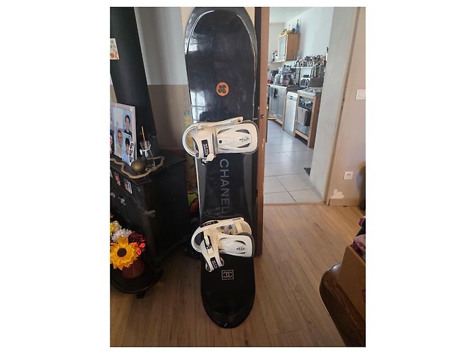 Chanel Black Snowboard with Bindings - view 3
