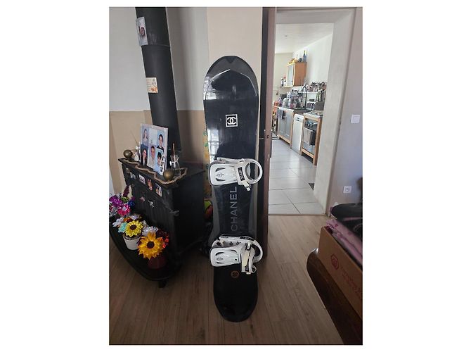 Chanel Black Snowboard with Bindings - view 4