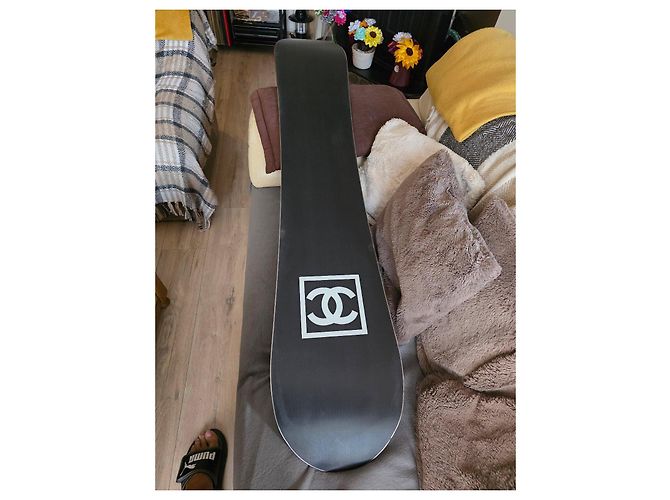 Chanel Black Snowboard with Bindings - view 7