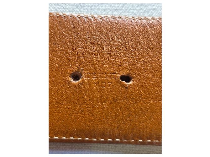Céline Cintura Celine Triomphe in pelle con fibbia oro e marrone Sabbia - vista 15