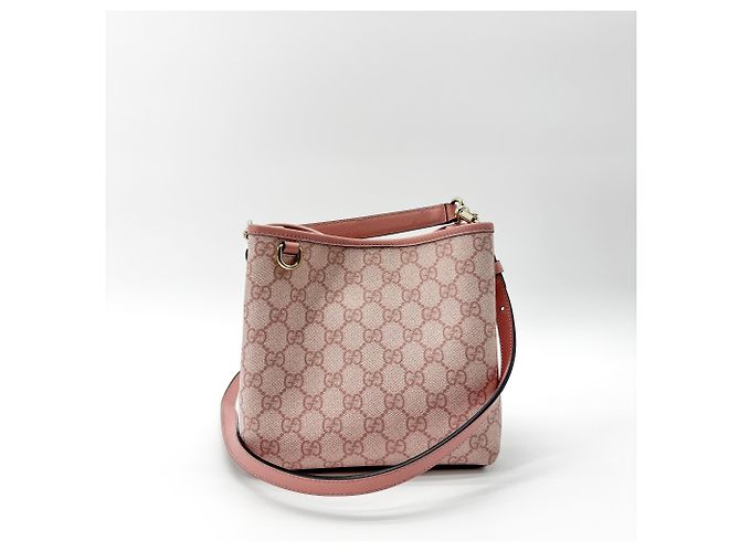 Borsa a secchiello Gucci GG Emblem GG Coated Canvas Rosa - view 2