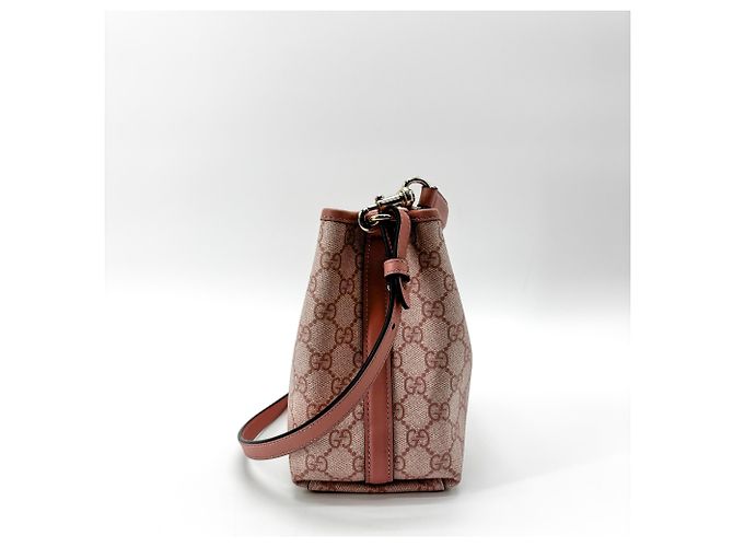 Borsa a secchiello Gucci GG Emblem GG Coated Canvas Rosa - view 3