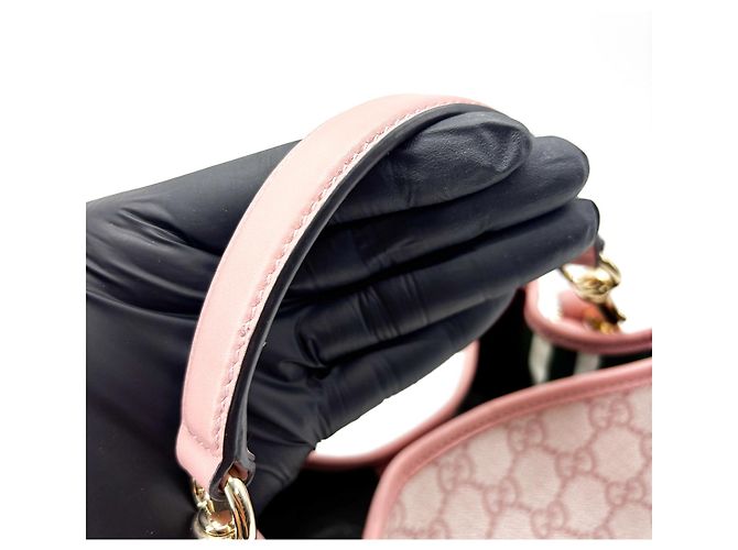 Borsa a secchiello Gucci GG Emblem GG Coated Canvas Rosa - view 6