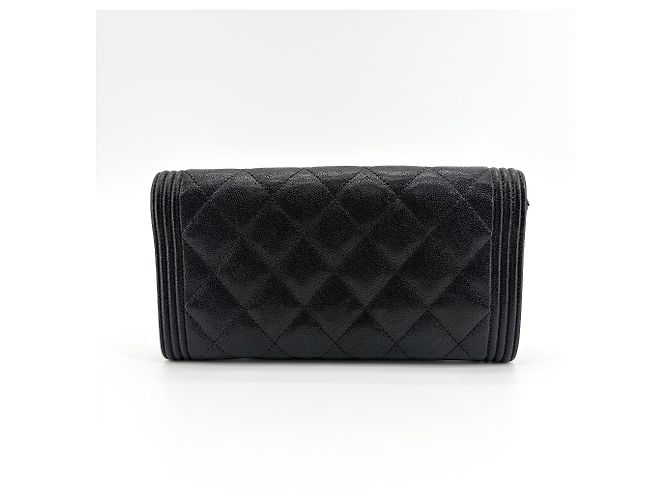 Chanel Boy Flap Quilted Caviar Long Negro - vista 2