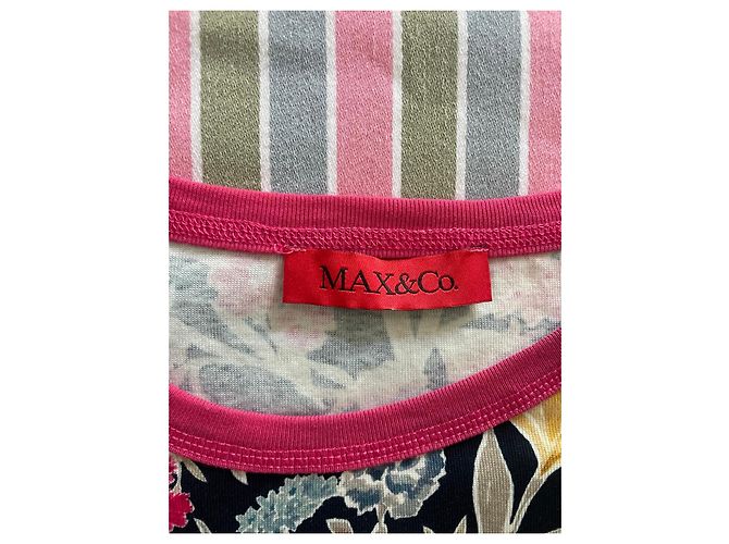 Autre Marque Max&Co T-shirt floreale in cotone - Nero Multicolore - vista 2