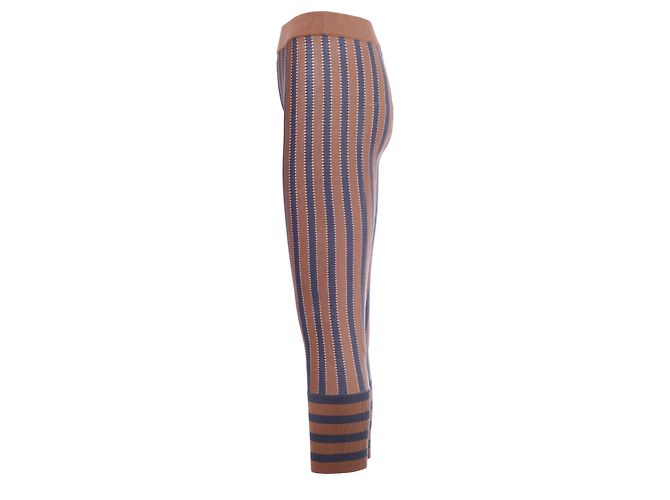 Pantalones de punto de algodón a rayas marrón y carbón Marni Castaño - vista 2