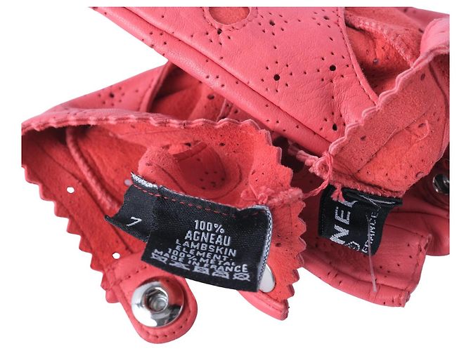 Chanel Leder-Motorradhandschuhe ohne Finger für Damen in Rosa Pink - Ansicht 4