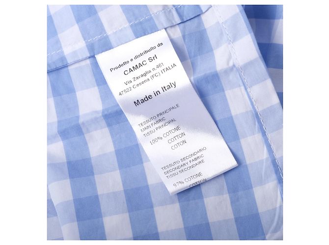 Autre Marque Vestido maxi de algodón de cuadros vichy azul y blanco Vivetta - vista 7