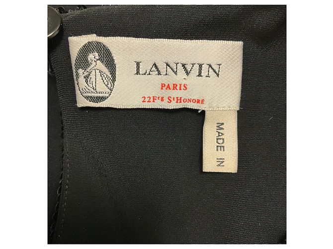 Abito smanicato in crepe Lanvin nero con paillettes e perline - vista 4