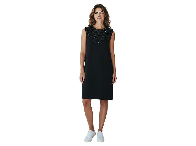 Abito smanicato in crepe Lanvin nero con paillettes e perline - vista 6