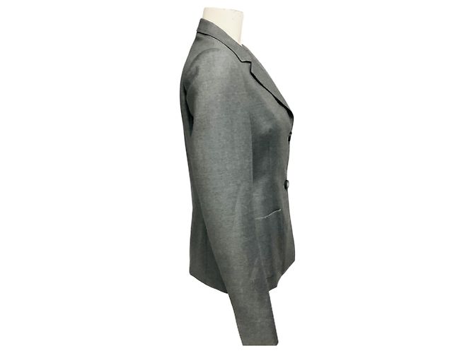 Balenciaga Grey Two Button Wool Blazer Jacket - view 2