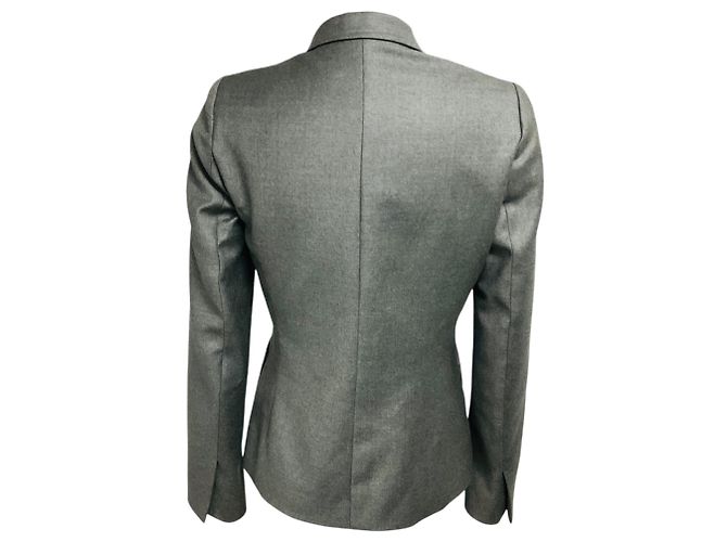 Balenciaga Grey Two Button Wool Blazer Jacket - view 3