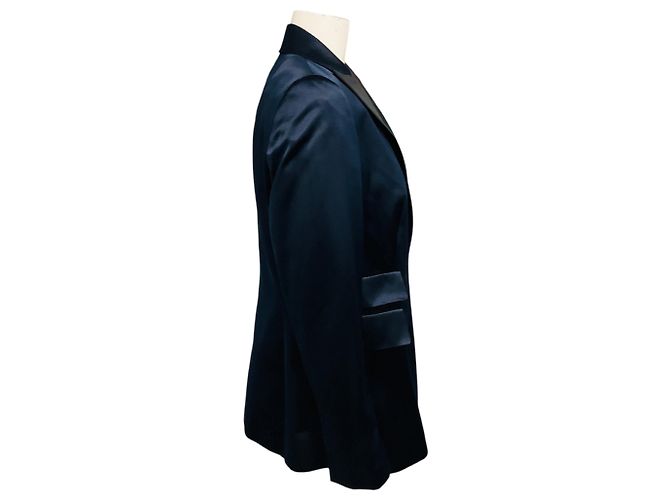 Giacca da smoking Akris blu navy / nero in seta - vista 2