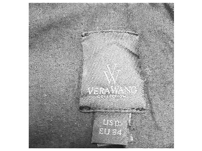 Vera Wang Collection Kurzarm-Top aus schwarzem Lammleder - Ansicht 4