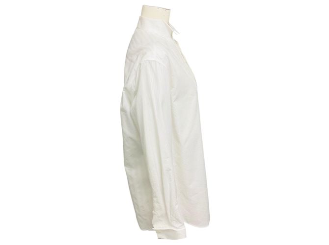 Camicia in cotone plissettata Optic White Loewe con ricamo logo Bianco - vista 2