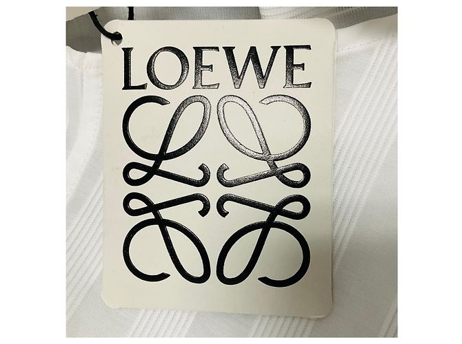 Camicia in cotone plissettata Optic White Loewe con ricamo logo Bianco - vista 6