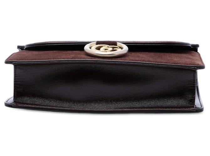 Borsa a tracolla Gucci Small Suede GG Ring Torchon marrone - vista 3
