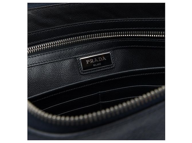 Housse d'ordinateur portable Prada Saffiano bleue Sac business - vue 5