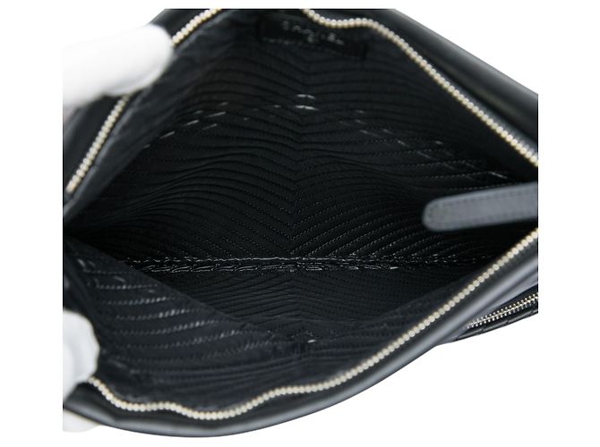 Clutch plegable Chanel Chevron CC Beauty Boy en piel de becerro negra Negro - vista 4