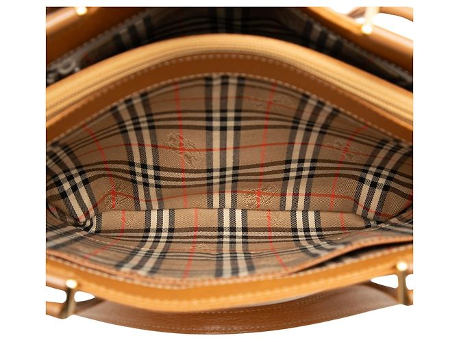Borsa tote Burberry in pelle marrone - vista 4