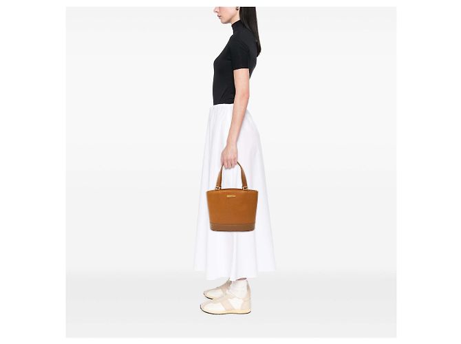 Borsa tote Burberry in pelle marrone - vista 6
