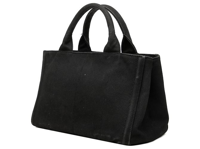 Prada Handtasche aus Canapa-Canvas mit Nieten in Schwarz - Ansicht 2