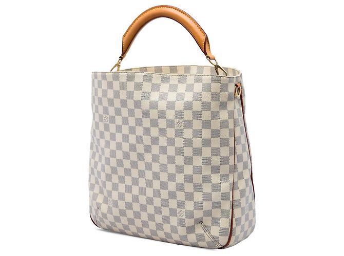Borsa Satchel Louis Vuitton Damier Azur Soffi Bianca Bianco - vista 2